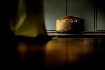 Close-up of glass of table