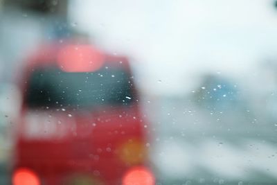 Close-up of water drops on glass