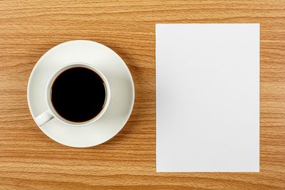 Directly above shot of black coffee on table