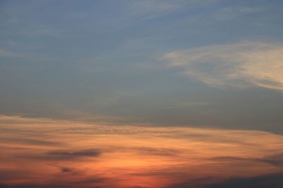 Low angle view of sky during sunset