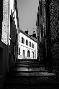 Narrow alley amidst buildings against sky