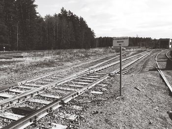 Railroad tracks against sky