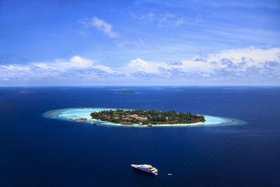 High angle view of an idyllic island