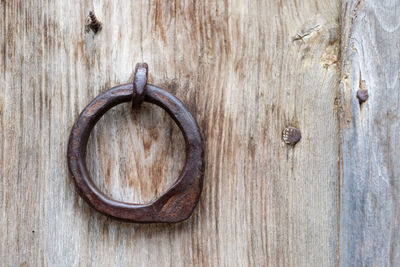 Close-up of old wooden door