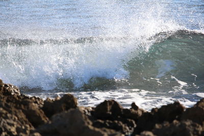 Close-up of waves in sea