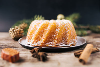 Close-up of cake on table