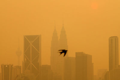 Skyscrapers at sunset