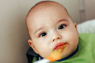 Close-up portrait of cute baby