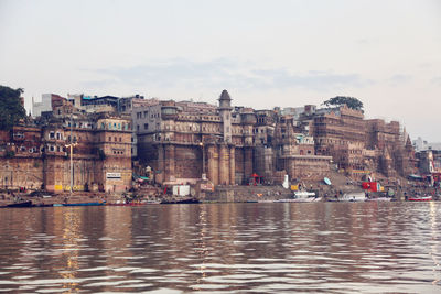 Reflection of buildings in sea