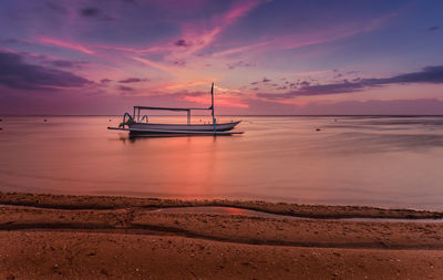 Scenic view of sea during sunset