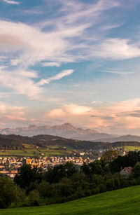 High angle view of residential district