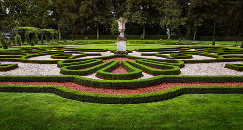 View of formal garden in park