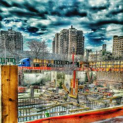 Cloudy sky over city