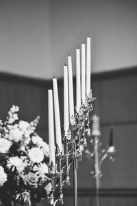 Candles and flowers at a wedding