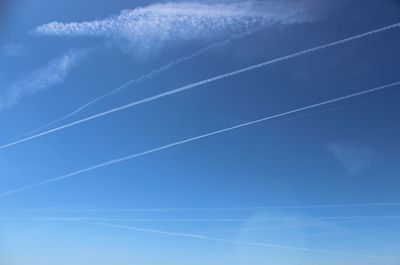 Vapor trail in blue sky