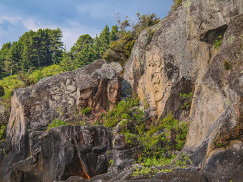 View of rock formation against sky