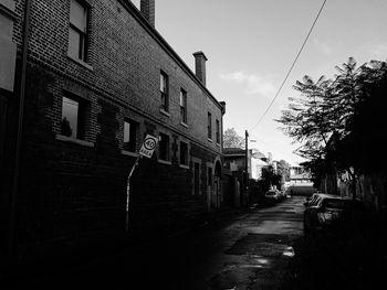 Road leading towards building