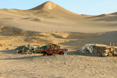 Poor primitive house in the desert