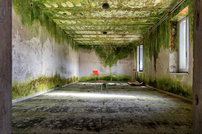 Interior of abandoned building