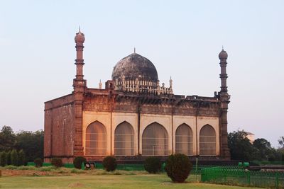 View of historic building against clear sky