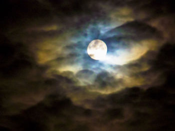 Low angle view of moon in sky