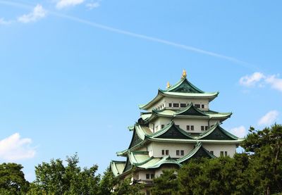 Low angle view of nagoya castle against sky