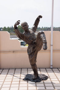 Low angle view of statue against the sky