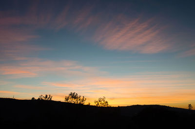 Silhouette landscape at sunset