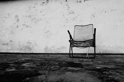 Empty chair on floor