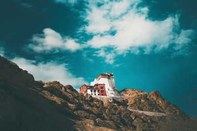 Low angle view of buildings against sky