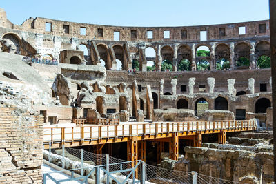 Ruins of the roman coliseum in the city of rome, italy.