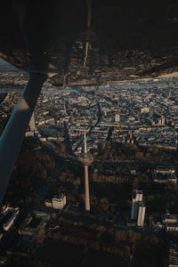 Sunset flight over colonius, germany