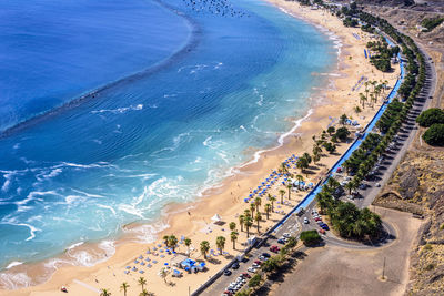 High angle view of swimming pool