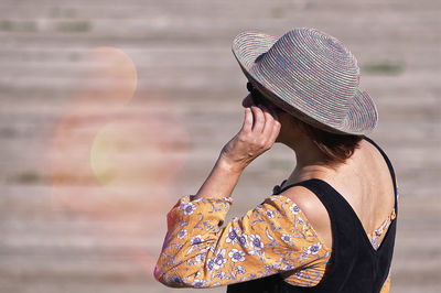 Side view of woman looking away