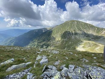 Scenic view of mountains against sky
