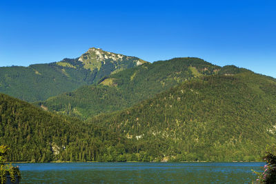 View of wolfgangsee lake and mountains from st. gilgen, austria