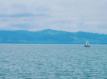 Sailboat sailing on sea