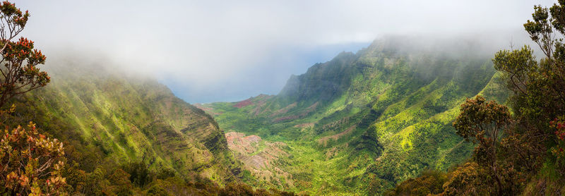 Scenic view of mountains against sky