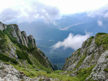 Panoramic view of mountains against sky