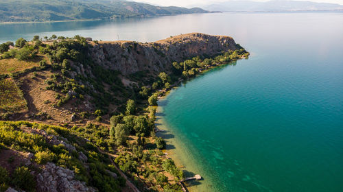 High angle view of bay