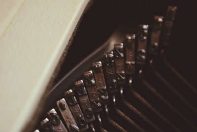 High angle view of computer keyboard