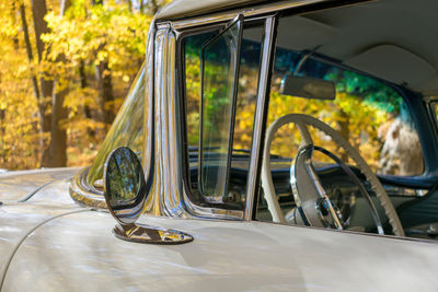 Close-up of yellow car