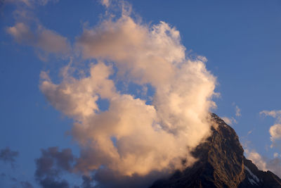 Low angle view of mountain against sky