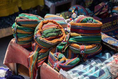 Close-up of multi colored for sale in market