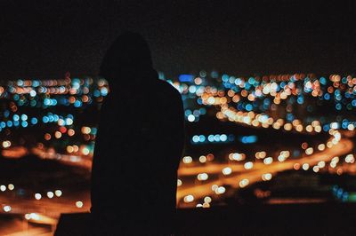 Illuminated city at night