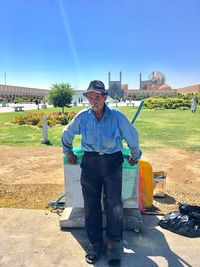 Portrait of man standing outdoors