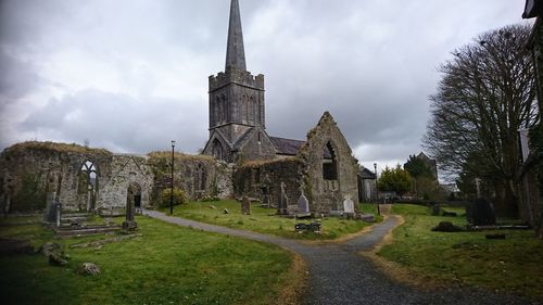 Historic church by cemetery