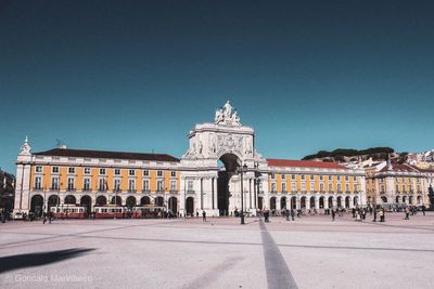 View of historic building against blue sky