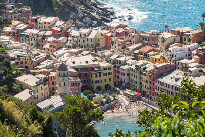 High angle view of townscape