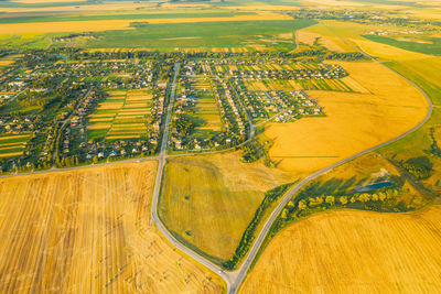 High angle view of agricultural field